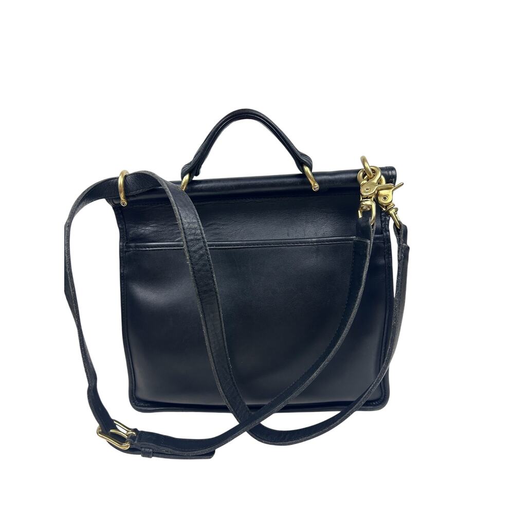 Coach Vintage Made in USA Blck Glovetanned Leather Willis Top Handle Satchel - Picture 3 of 10